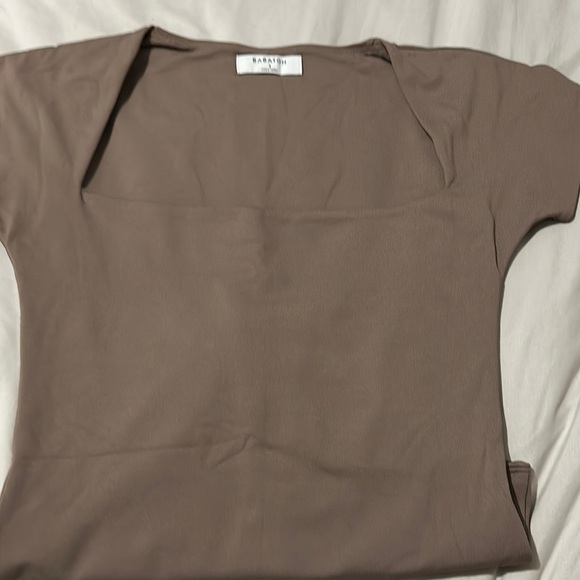 Aritzia square neck bodysuit in deep taupe - Picture 5 of 9